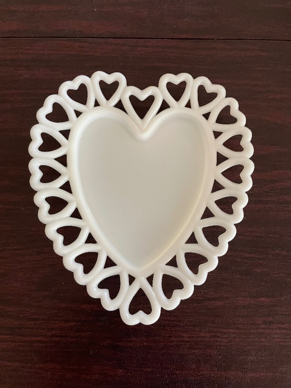 Westmoreland Milk Glass Heart Dish, Vintage